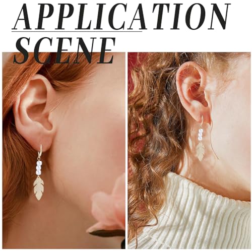 Miniatura 5 de Sunnyclue 1 Caja 100 Piezas Ganchos Para Aretes De Acero Inoxidable Chapados En Oro De 24 Quilates Hallazgos Para Aretes Con Cierre De Palanca Alambres Para Orejas Franceses Cierres Para Aretes Gancho