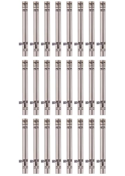 FIT N FORGET Premium Heavy Aluminium 8 Inch Tower Bolt | Door Stopper | Door Lock Latch for Home, Office Doors,Main Doors,Windows | kundi | chitakni | Chitkini(Satin Finish)(Pack of 24)
