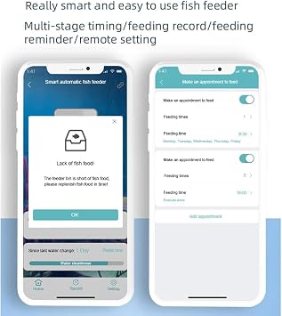Automatic Fish Feeder WiFi Aquariums Feeder Timing Feeding Volume Can be Set Mobile Phone App Remote Control With 100ML Sealed Fish Food Compartment
