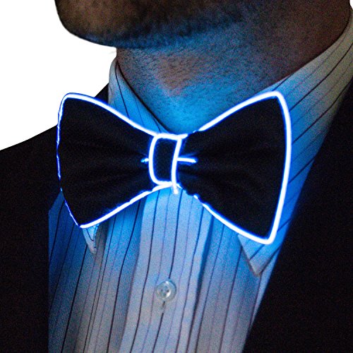 NEON NIGHTLIFE Light Up Bow Tie for Men, Blue