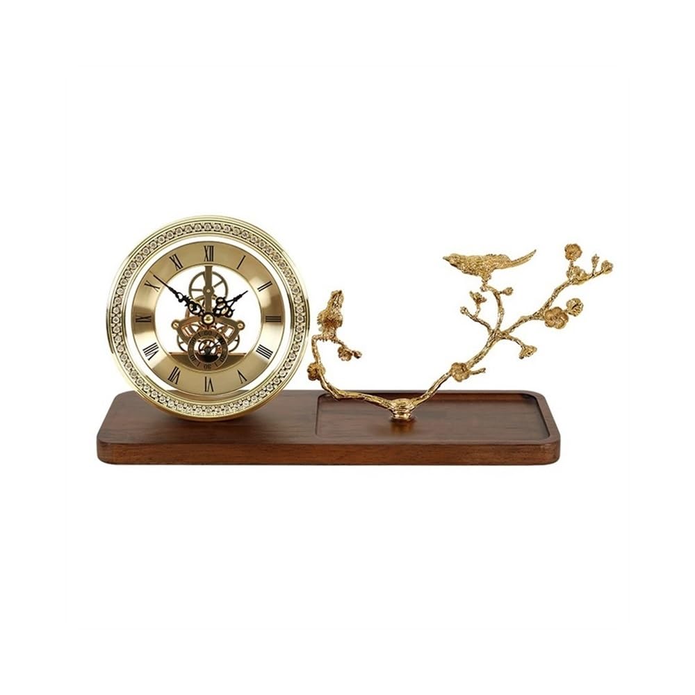 Reloj de mesa mecánico imitación latón ideal para decorar el escritorio de tu despacho