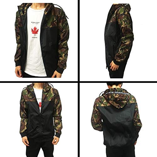 Homme Veste Coupe-Vent Camouflage Multifonction Veste à Capuche Running Softshell Manteau, Vert, 4XL - Image 6