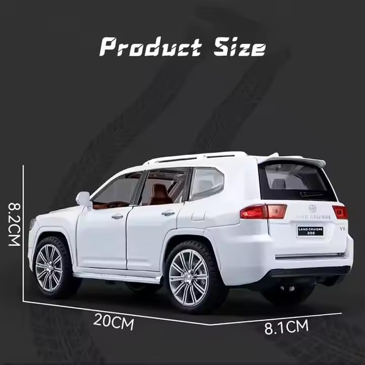 Image of Compatible for 1:24 Land Cruiser Lc300 Toy Car Model, Diecast Collectible Pull Back Model Car with Sound and Light, Toy Gift Vehicles for Adults Kids Boys Girls (1:24 Land Cruiser Lc300-White Color)