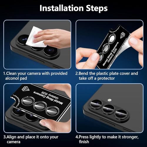 Image of JGD PRODUCTS Premium Camera Lens Protector Compatible For Samsung Galaxy S26 5G (Black) Camera Lens Protector - 9H Tempered Glass, Military-Grade Anti-Scratch, Case-Friendly, Easy Install Frame