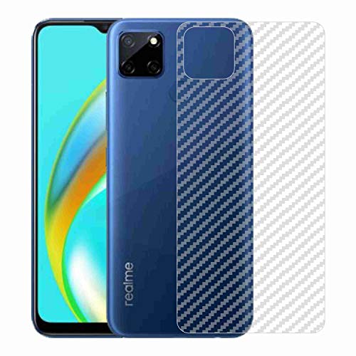 Image of Compatible with Oppo Realme C12 Back Screen Protective Film Carbon Fiber Skin Transparent Screen Guard Sticker