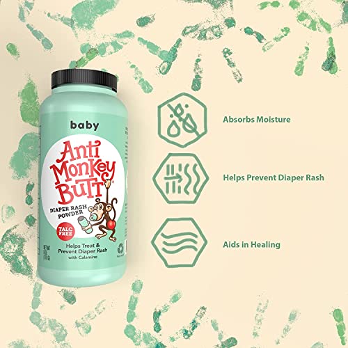 Anti Monkey Butt Baby Powder With Calamine, Prevents Diaper Rash And Absorbs Moisture, Talc Free, 6 Ounces #TOP2