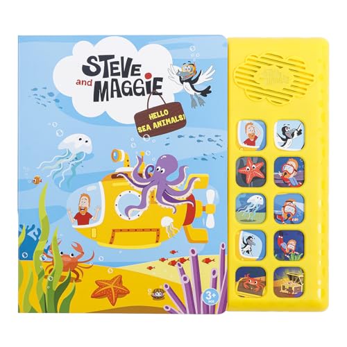Image of Steve and Maggie Sound Book - 10 Button Interactive Nursery Rhymes Sound Book for Toddlers 1-3, Talking Musical Book, Sing Along Baby Music Book, Learning Toy Gift for Boys & Girls(Sea Animals)