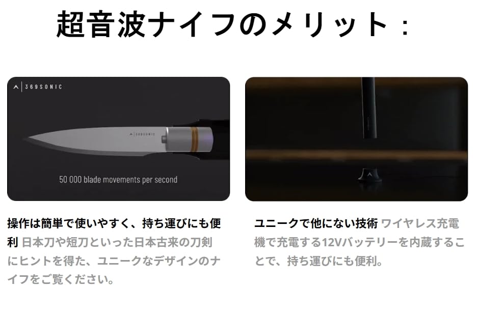 Amazon.co.jp: 超音波ナイフ 充電式 45W 電動 369Sonic Ultrasonic