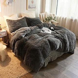 XeGe Plush Shaggy Duvet Cover Luxury Ultra Soft Crystal Velvet Bedding Set 1PC