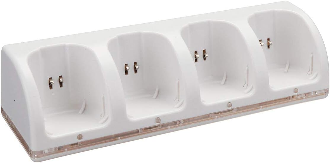 Charger White Dock Station for Wii Remote Controller + 4 x Rechargeable Battery