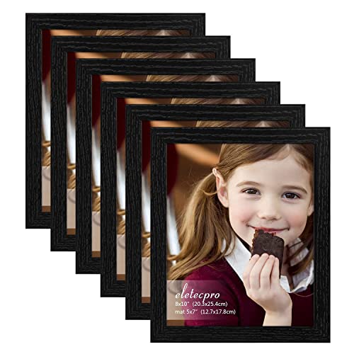 Eletecpro 8X10 Picture Frame Set Of 6, Display Pictures 5X7 With Mat Or 8X10 Without Mat, Photo Frames For Tabletop And Gallery Wall Home Decor, Horizontal And Vertical Mounting #TOP25