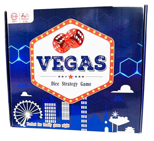 Image of Tickles Vegas Dice Strategy Bidding & Casino Theme Board Game for Family & Friends Adults Party Fun (Ages: 14+ Years, Players: 4-10)