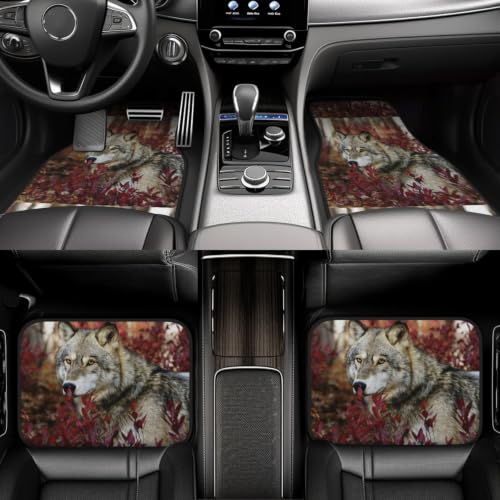 Alfombrillas para coche Lobo juego de 4 piezas de neopreno antideslizante 6