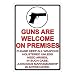 REP Guns Are Welcome Tin Sign 16"