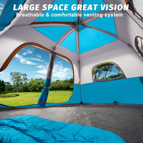 Image of UNP 2 /4 /6 /8 Person Tent, Portable Cabin Tent, Camping Tent 4-Person Easy Set Up, Waterproof with Top Rainfly for Outdoor Camping /Hiking