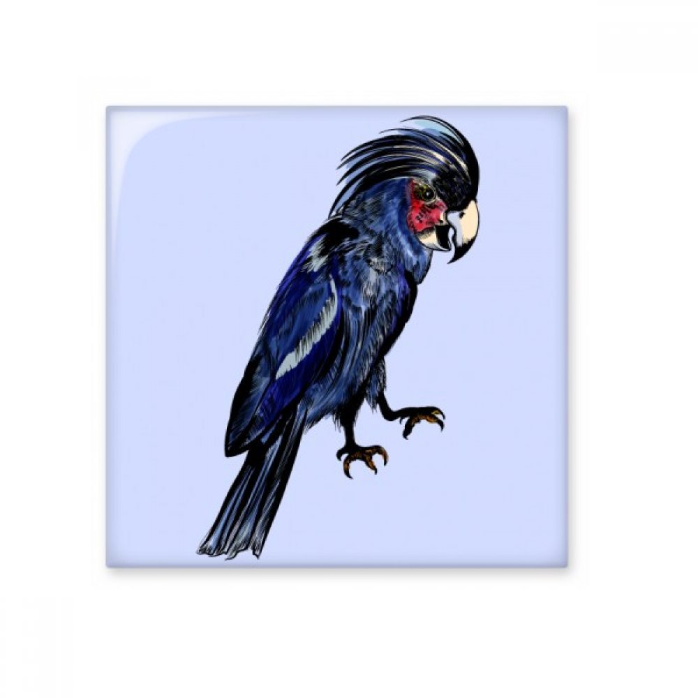 Carreaux de céramique oiseaux bleu brillant déco cuisine mur pierre artisanat