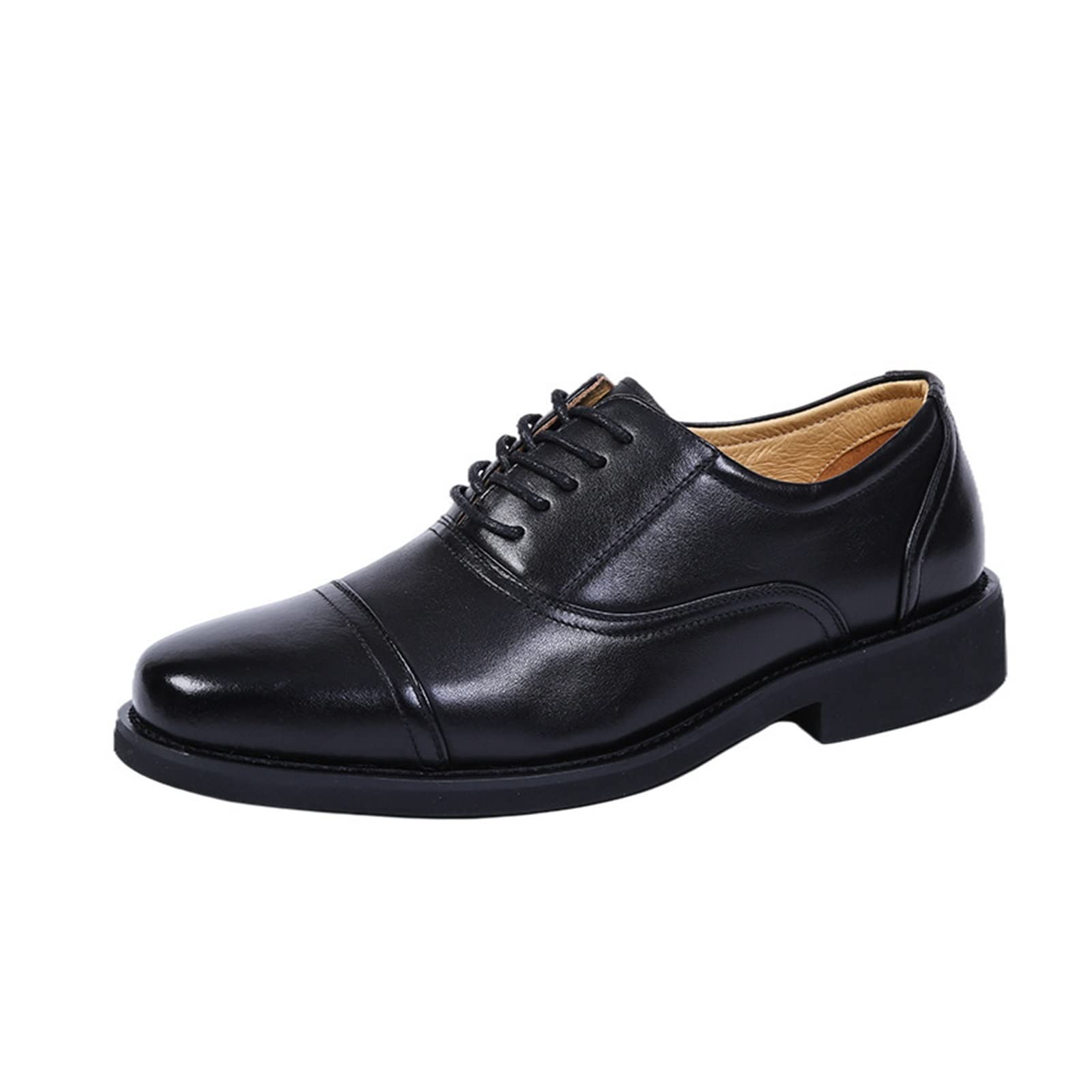 CARZE Męskie skórzane buty Formalne ręcznie robione buty Prawdziwa skóra Duże rozmiary Business Casual Men's Shoes buty męskie(45)
