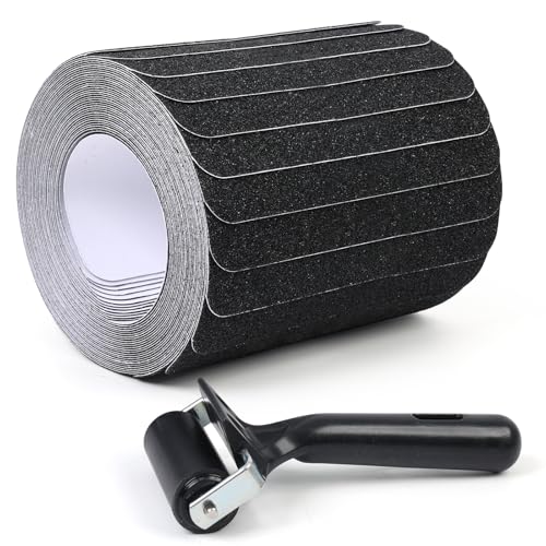 Image of Outdoor Non Slip Tape 6'' x 32'' (15-Pack) High Traction Adhesive Treads - Heavy Duty 80 grit Black Non Slip Tape -Anti Skid Strips - Grip Tape for Steps