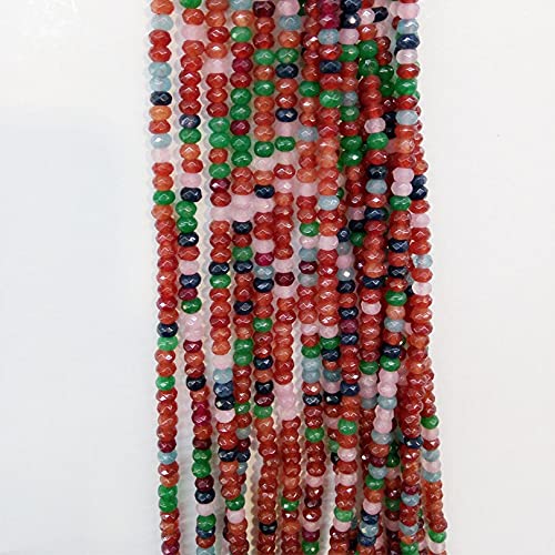 Perle en pierre naturelle Perles en vrac Perles rondes à facettes dispersées Bijoux à bricoler soi-même Tony Little Rondelles Matériaux Vendus par String - décoration de la chambre (Color : B)