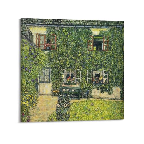 Toile Klimt décorative pour salon et chambre moderne de 50x50cm