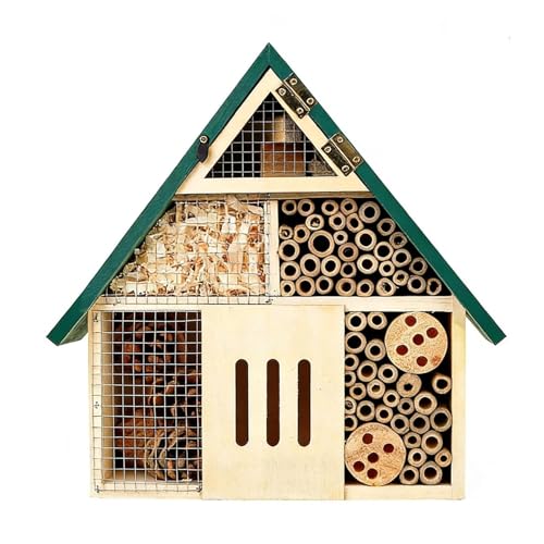 Weatherproof Ladybug House, Wooden Hotel Shelter Box, Outdoor Garden Habitat Decor, Natural Wood Bee Ladybug Nesting Home, Eco Friendly Design, Yard Garden Use