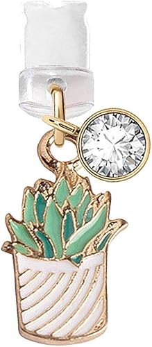 ELISE & FONDA CP103 Puerto de carga USB anti polvo enchufe pequeño macetero cactus colgante para iPhone 11XS MAXXRX8 Plus76S7SE iPad iPod, Metal de