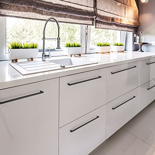 Image of Ravinte 3 Pack Black Matte Cabinet Pulls and Handles - 18 Inch Square, Drawer Pulls, Kitchen Cabinet Hardware
