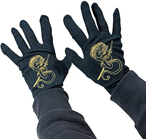 Rubies Ninja Black Gloves for Kids, Boy's No Size