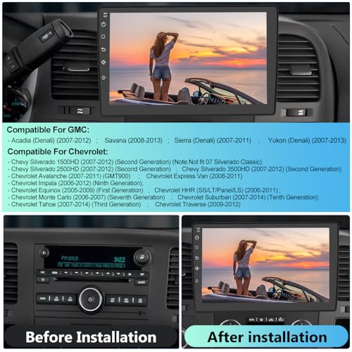 Radio para auto Android 13 con pantalla táctil 10.1 pulg miniatura 2