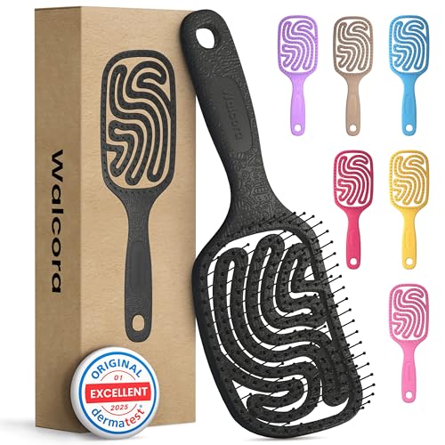 Walcora Spazzola Capelli Districante – Scioglinodi Anti Nodi – Per Capelli Ricci, Lisci, Fini, Bagnati e Lunghi – Hair Brush Anti Rottura per Donna, Uomo e Bambini