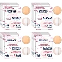 Sosation 400 Pcs Adhesive Spot Bandage Flex Fabric Adhesive Bandages 0.87 Inch Diameter Round Swathe with Non Stick Pad