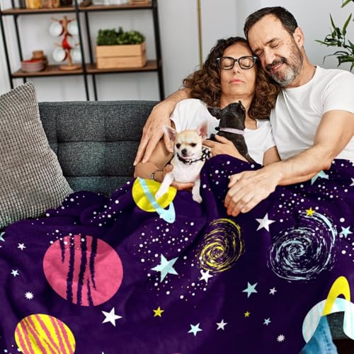 Couverture microfibre galaxie grand jeté de canapé chaud 150x200