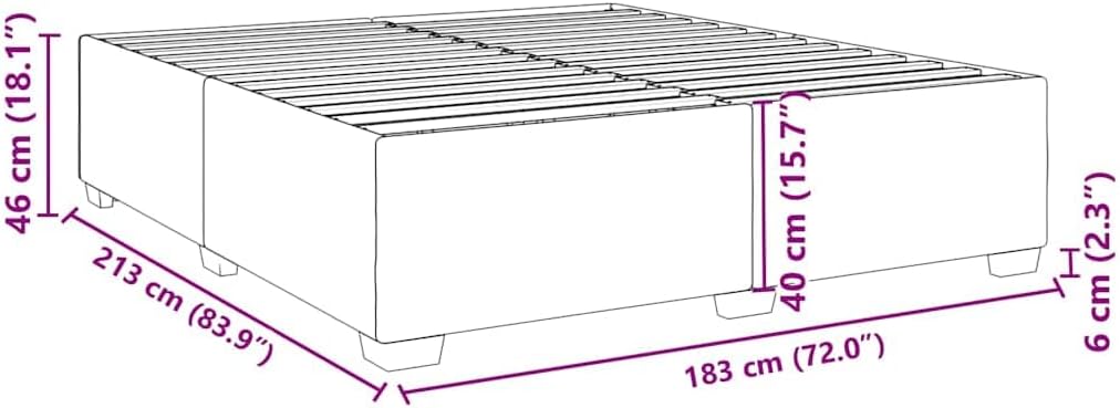 California King Velvet Bed Frame Dark Grey with Sturdy Slatted Platform Foundation, Durable Pine Wood Construction, Easy Assembly, Nonslip Matte Finish