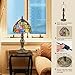 Nizrsky Small Tiffany Lamp Stained Glass Table Lamp Crystal Square Style,8 Inches Wide Lamp Shade Tiffany Style Night Light,15.7 Inches Tall Vintage TLamp for Bedroom Bedside