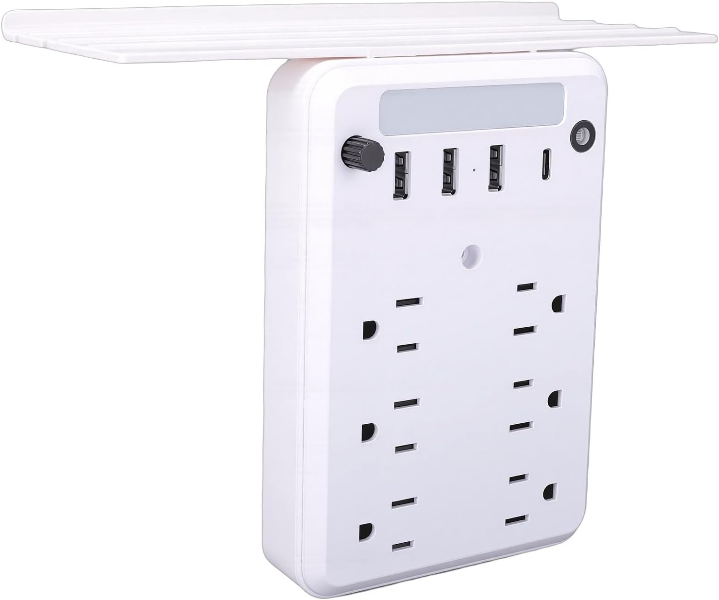 Yoidesu 10 Total Ports Wall Outlet Extender with Shelf, Dimmable Night Light Outlet Shelf, Extender with for Home Charging
