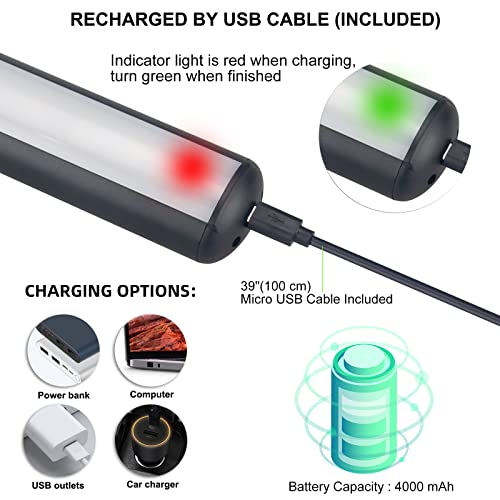 Picture Light Battery Operated, 16Inch Rechargeable Picture Frame Light With Remote, Cordless Picture Lights For Paintings, Dimmable Led Art Display Lamp For Dartboard Wall Artwork Portrait-Black #TOP5