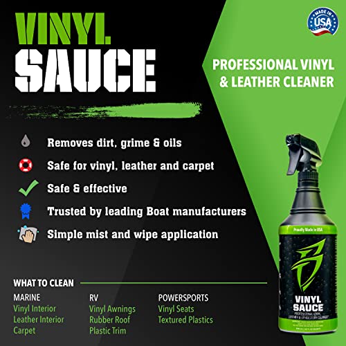 Bling Sauce Boat Essentials Cleaning & Detailing Kit, 4-Pack, 20 oz Each by Boat Bling - Image 3