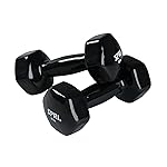 SPRI Deluxe Vinyl Coated Dumbbell Set (Black) - 8 lbs, Set of 2, Hand Weights for Muscle Toning, Step Aerobics, Strength Training, Professional-Grade Unisex Workout Equipment for Home & Gym