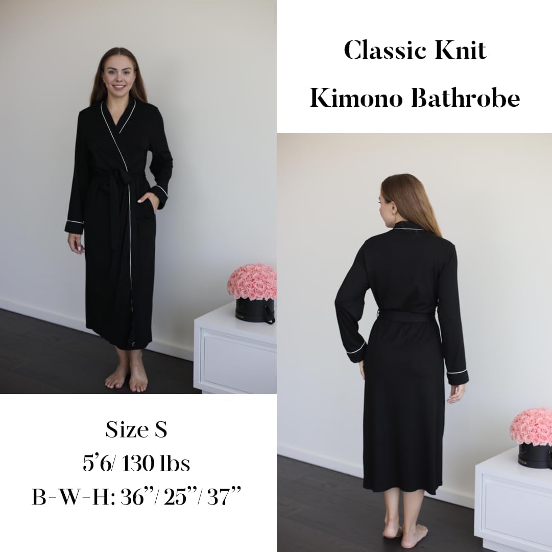 Ekouaer Womens Robes Lightweight Soft Knit Bathrobe Full Length Sleepwear with Pockets Ladies Loungewear S-3XL - Image 3