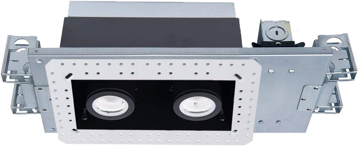 WAC Lighting MT-4210L-927-WTBK Silo LED Multiple Two New Construction IC-Rated Airtight Housing with Light Engine and Invisible Trim Housing & LED, White/Black