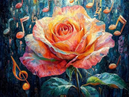 Broderie diamant carré rose 50x40cm : la haute précision du diamond painting fleur 5D