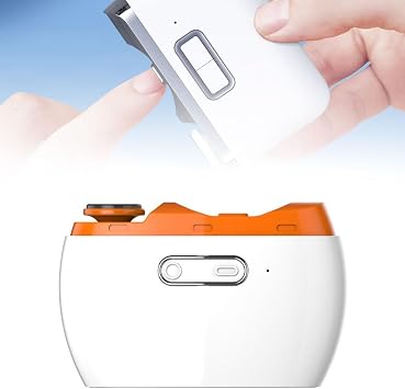 Electric Nail Clipper, 2 in 1 Electric Polishing Automatic Nail Clippers, Electric Nail Trimmers Manicure Nail Cutter, 2 Speed Fingernail Clippers Nail File with Light for Seniors Kids Adults (Orange)
