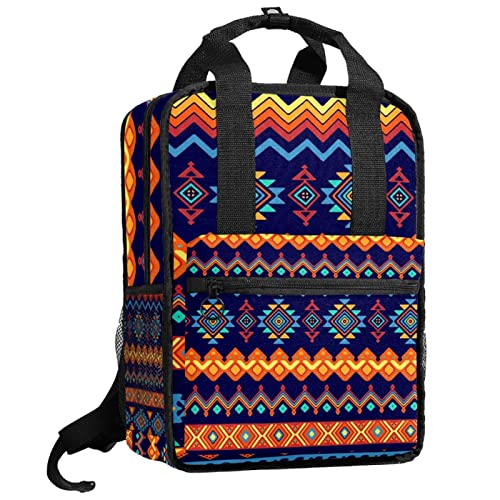 Sac à dos pour garçons bleu à motif fleurs abstraites avec bretelles réglables