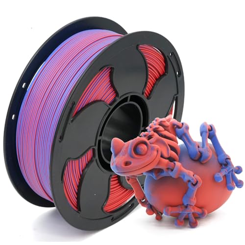 Image of Matte Dual Color Blue Red PLA 1.75mm 1kg 600mm /s High Speed 3D Filament | Matte finish Bi Blue Red Coextrusion Hide layer lines Rapid color change Fast 1kg spool 2.2lbs for Printer Bambu Ender FDM