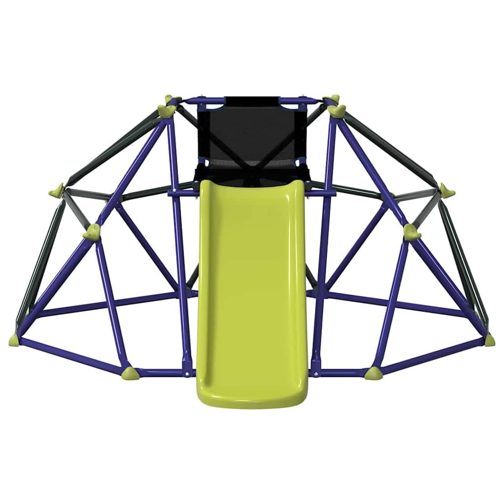 Kinder Klettern Dom blau aus Stahl mit Rutsche, 236 x 178 x 90 cm, UV beständig, wasserfest, Gartenspielzeug für Terrasse, Garten, Bewegung und Aktivität