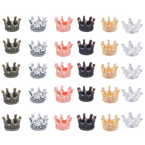 Visxcnu 120 piezas pequeñas de coronas doradas, mini coronas de metal, decoración vintage, decoración de corona vintage, mini corona colgantes para manualidades, pequeños colgantes para joyas