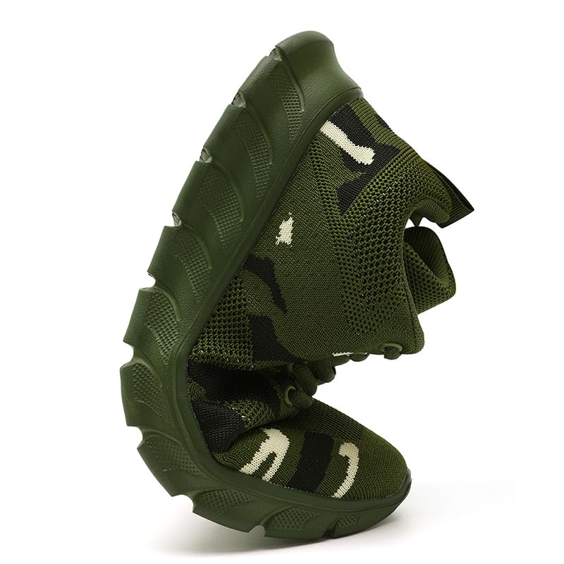Image of Womens Tennis Shoes Sneakers Walking Running Gym Athletic Slip On Shoes Casual Workout Shoes for Women Lightweight Comfortable Breathable Dark Green US Size 7.5