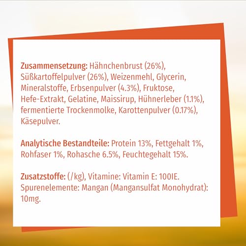 SmartBones Kauknochen Mini - Kausnack mit Süßkartoffel für kleine Hunde, Knochen mit weicher Textur, ohne Rohhaut, 8 Stück