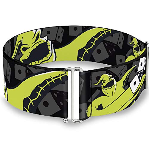 Disney Belt, Cinch Belt Oogie Boogie Rolling Dice Pose Dice Scattered Black, 3.0 Inch Wide, Adjustable