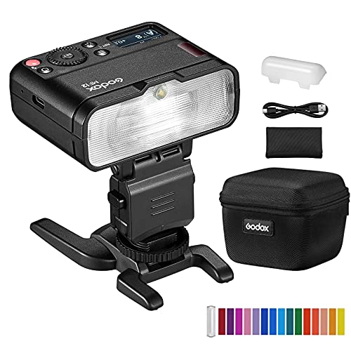 Godox MF12 12W Makroblitz 2,4G Drahtlose Steuerung,TTL/M-Modus,Eingebauter 3,7V/6,29W Lithium-Akku als externer TTL…